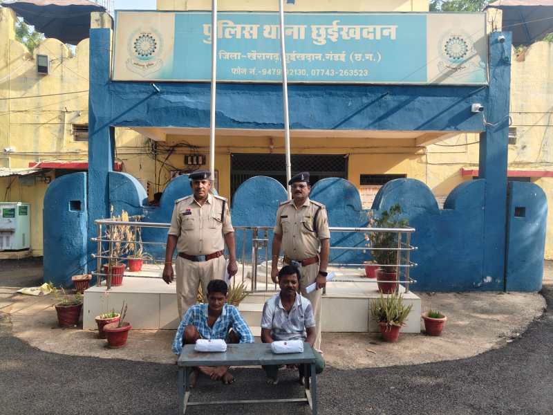 छुईखदान: दो आरोपी गांजा बिक्री करते गिरफ्तार, 145 व 125 ग्राम गांजा जब्त